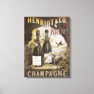 Alte Anzeige für Henriot & Co. Rheims Champagner Leinwanddruck
