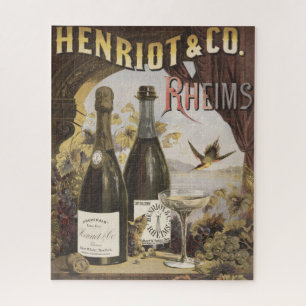 Alte Anzeige für Henriot & Co. Rheims Champagner Puzzle