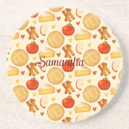 Alte Apfelkuchen und Zutaten Getränkeuntersetzer