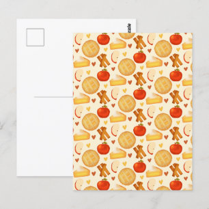 Alte Apfelkuchen und Zutaten Postkarte
