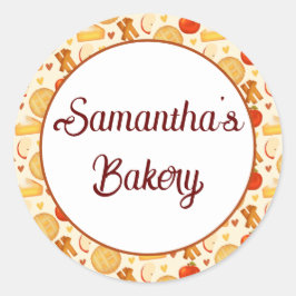 Alte Apfelkuchen und Zutaten Runder Aufkleber