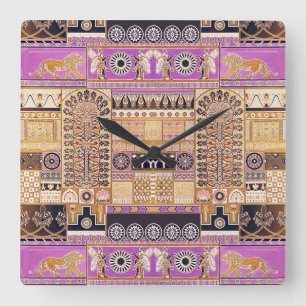 Alte Assyria-Wall-Uhr Quadratische Wanduhr