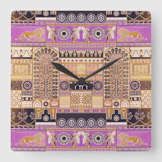 Alte Assyria-Wall-Uhr Quadratische Wanduhr (Vorderseite)