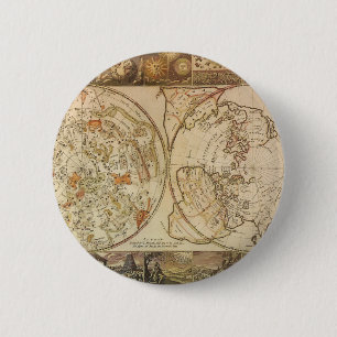 Alte Astronomie, Himmlische Planisphäre-Karte Button