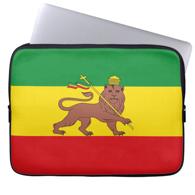 Alte äthiopische Flagge Laptopschutzhülle (Vorderseite)