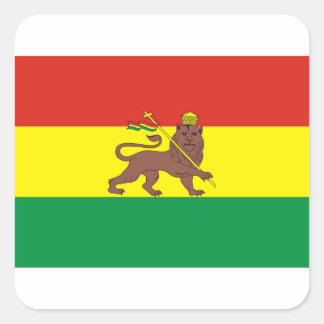 Alte äthiopische Flagge mit dem Löwen Juda Quadratischer Aufkleber