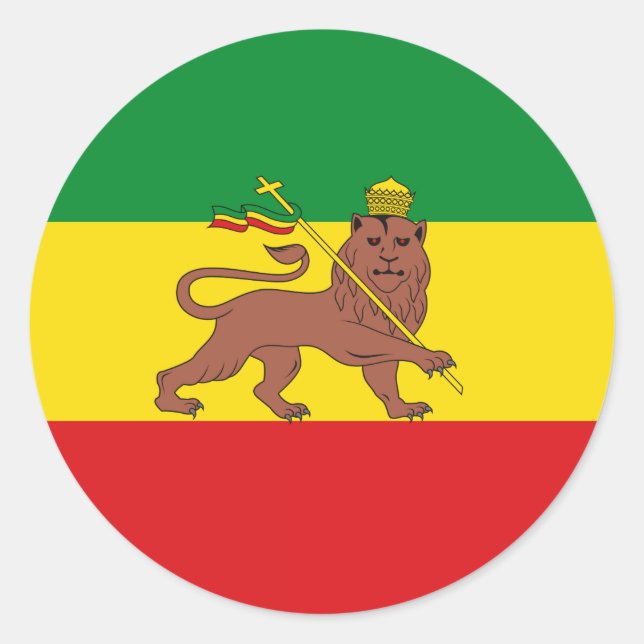 Alte äthiopische Flagge Runder Aufkleber (Vorderseite)
