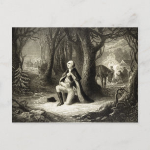 Alte Aufnahme von George Washington beim Beten Postkarte