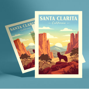 Alte Aufnahme von Santa Clarita Kalifornien Postkarte