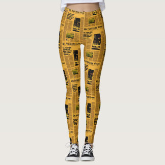 Alte ausländische Zeitung mit Autowerbung Leggings
