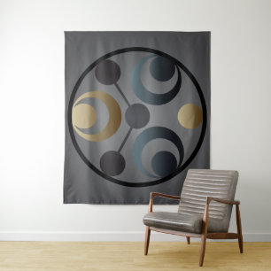 Alte Außerirdische Symbole Gold Kornkreis Wandteppich