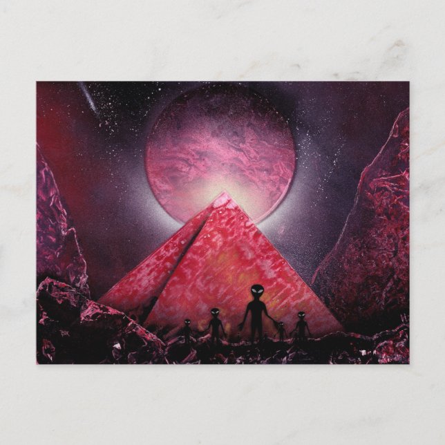 Alte Außerirdischen Postkarte (Vorderseite)