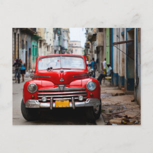 Alte Autos auf den Straßen von Havanna Postkarte