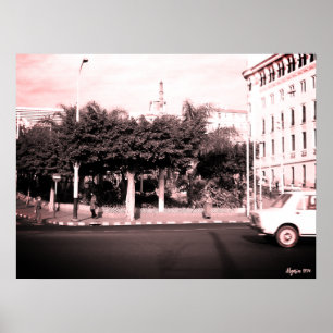 Alte Autos Gebäude Algerien Algier Poster