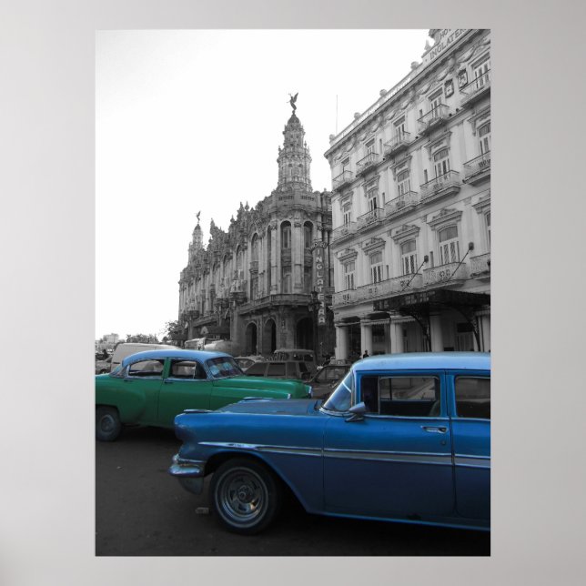 Alte Autos in Havanna Poster (Vorne)
