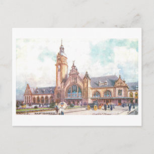 Alte Bahnstation in Krefeld, Deutschland, Postkarte