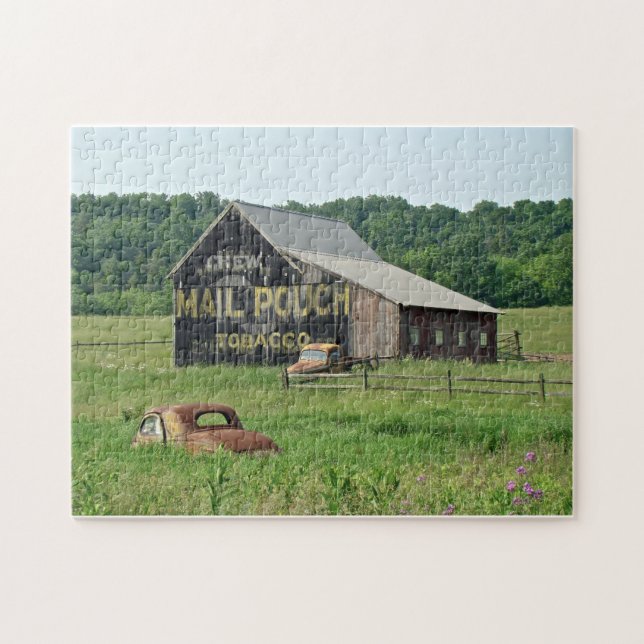 Alte Bargeldpost Tabakwerbewagen Puzzle (Horizontal)