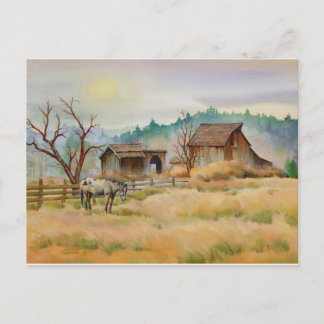 ALTE BARN & APPY VON SHARON SHARPE POSTKARTE