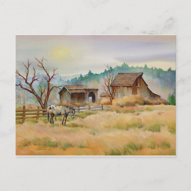 ALTE BARN & APPY VON SHARON SHARPE POSTKARTE (Vorderseite)