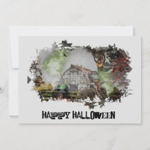 *~* ALTE BARN SPOOKY BARN GHOST HALLOWEEN KARTE