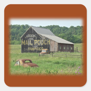 Alte Barnotenpouch Tabakwerbung Quadratischer Aufkleber