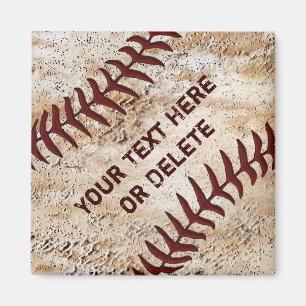 Alte Baseball-Magneten, Nahaufnahme Baseball-Nähte Magnet