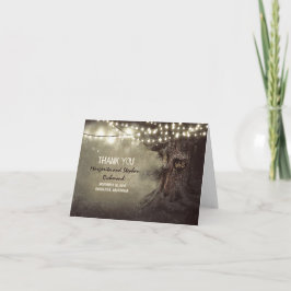 alte Baum romantische Lichter Hochzeit danke Karte