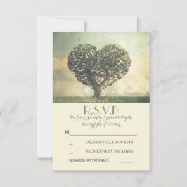 Alte Baum rustikale Land Hochzeit RSVP Karten