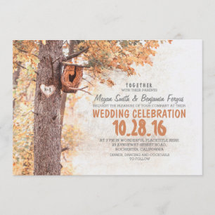alte Baum rustikale ländliche Hochzeitseinladungen Einladung