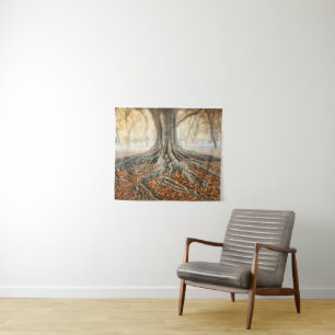 Alte Baum-Wurzeln Wandteppich