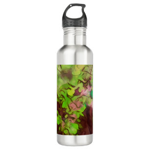 Alte Bäume dicke Zweige Grün und Lila Magie Edelstahlflasche