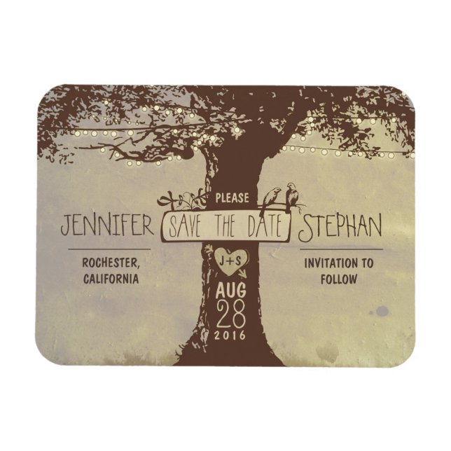 Alte Baumreihenleuchten speichern die Datumsmagnet Magnet (Horizontal)