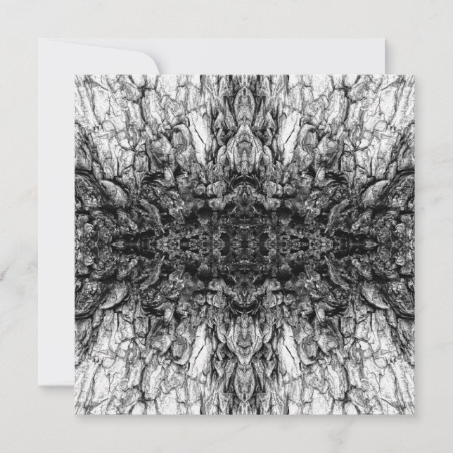 Alte Baumrinde Schwarz-Weiß-Foto-Musterdesign Karte (Vorderseite)