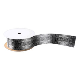 Alte Baumrinde Schwarz-Weiß-Foto-Musterdesign Satinband
