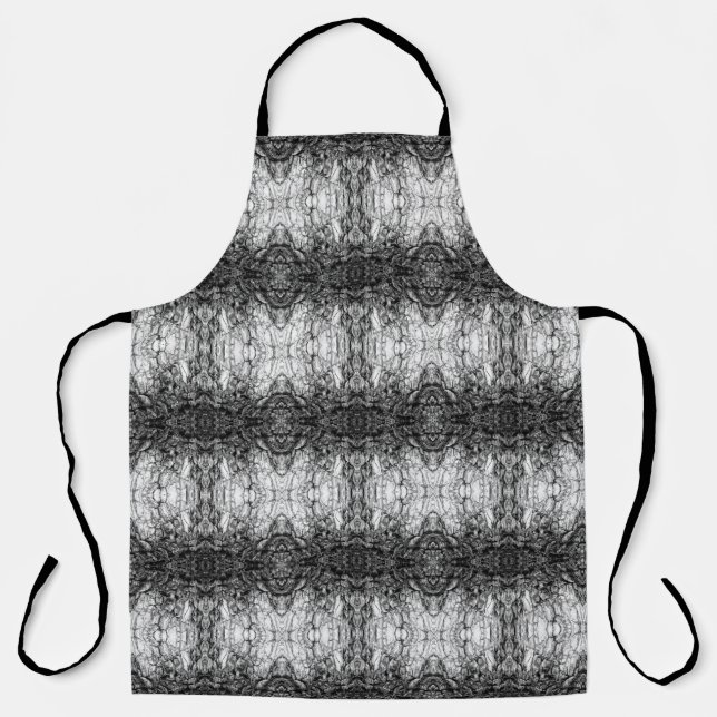 Alte Baumrinde Schwarz-Weiß-Foto-Musterdesign Schürze (Vorderseite)
