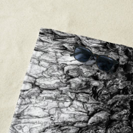 Alte Baumrinde Schwarz-Weiß-Foto-Musterdesign Strandtuch