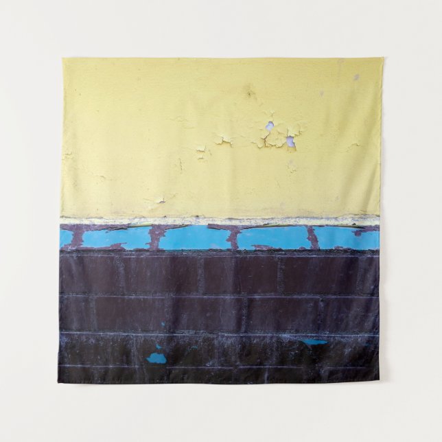 Alte bemalte beschädigte Betonwand. Textur. Abstra Wandteppich (Vorderseite)