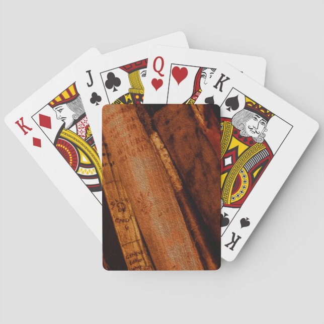 Alte Bibliothek und Antiquitätenbücher Spielkarten (Rückseite)