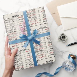 Alte Bibliothekskartensammlung Geschenkpapier