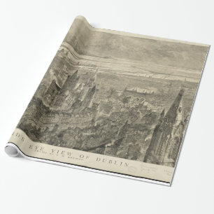 Alte bildliche Karte von Dublin Irland (1890) Geschenkpapier