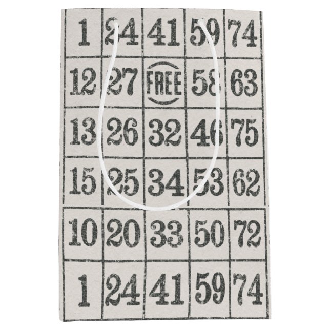 Alte Bingo Card Geschenktasche Mittlere Geschenktüte (Vorderseite)