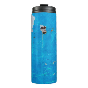 Alte blaue Türen rostige Textur Hintergrund.abstr Thermosbecher