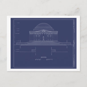 Alte Blaupausen des Jefferson-Denkmals Postkarte