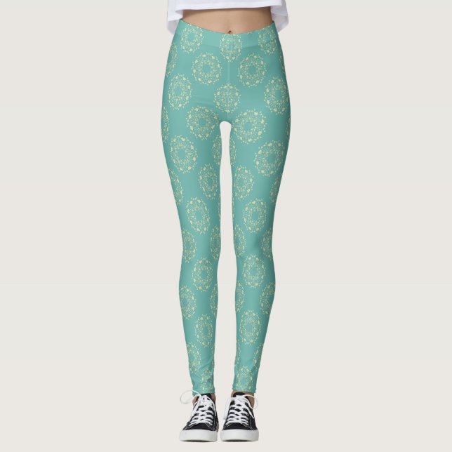 alte Blume Leggings (Vorderseite)