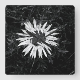 Alte Blume Quadratische Wanduhr