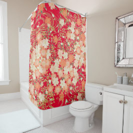 Alte Blume Weiß Japanisch Kimono Duschvorhang