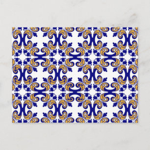 Alte Blumenfliesen Postkarte