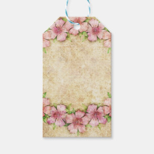 Alte Blumentapete Geschenkanhänger