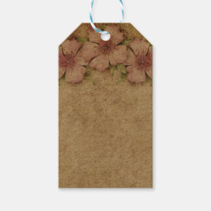 Alte Blumentapete Geschenkanhänger