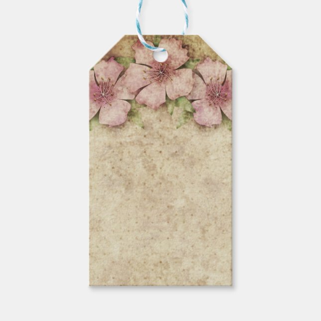 Alte Blumentapete Geschenkanhänger (Vorderseite)